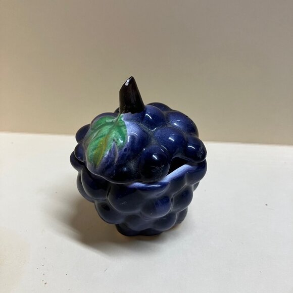 Vintage Small 2" Ceramic Condiment jars 5 pc Fruit set (no spoons) - Picture 11 of 13